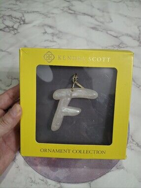 Kendra Scott Pearlized F Ornament